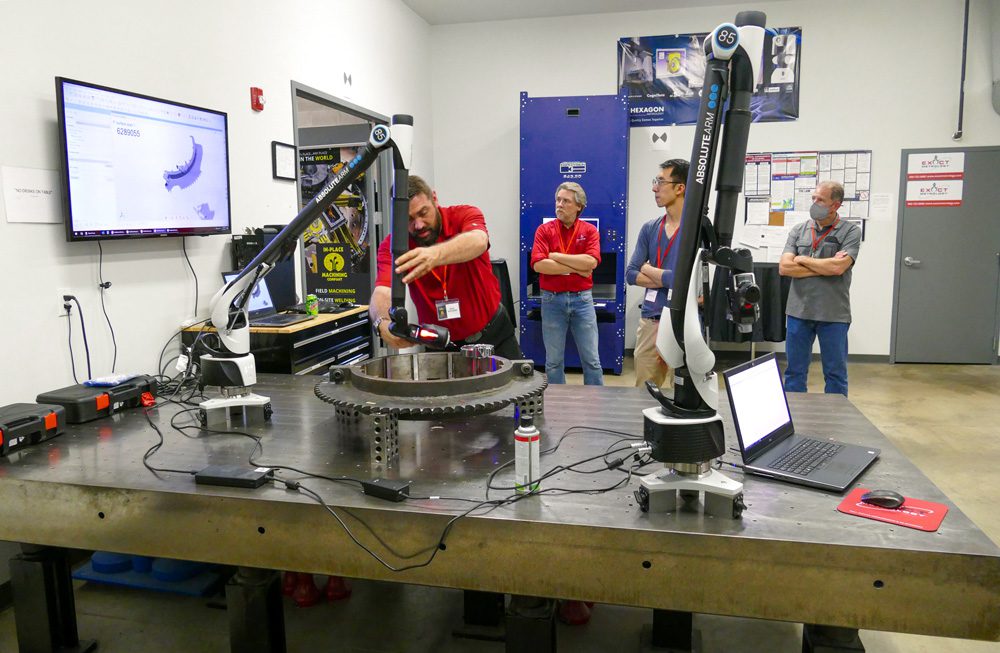 5.) Surface inspection demonstrated using Hexagon Romer arm Bernard